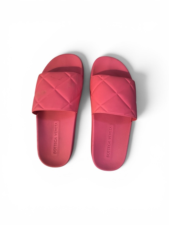 Bottega Veneta Shoes - Bottega Veneta Quilted Bubblegum Pink Slide Sandals EU39